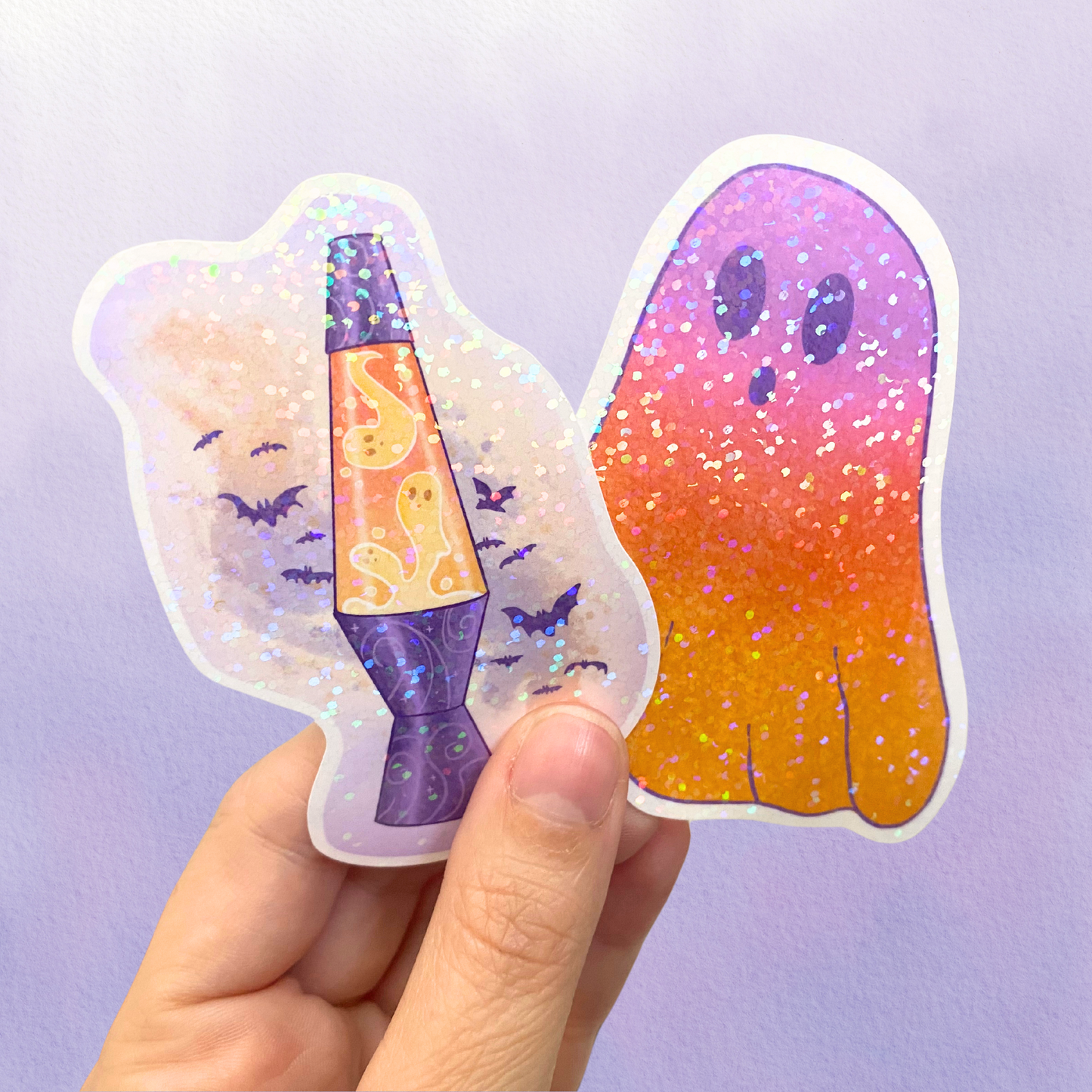 Holographic Halloween Ghost Sticker | Fall Ombre Spooky Vinyl Sticker | Cute Colorful Sticker