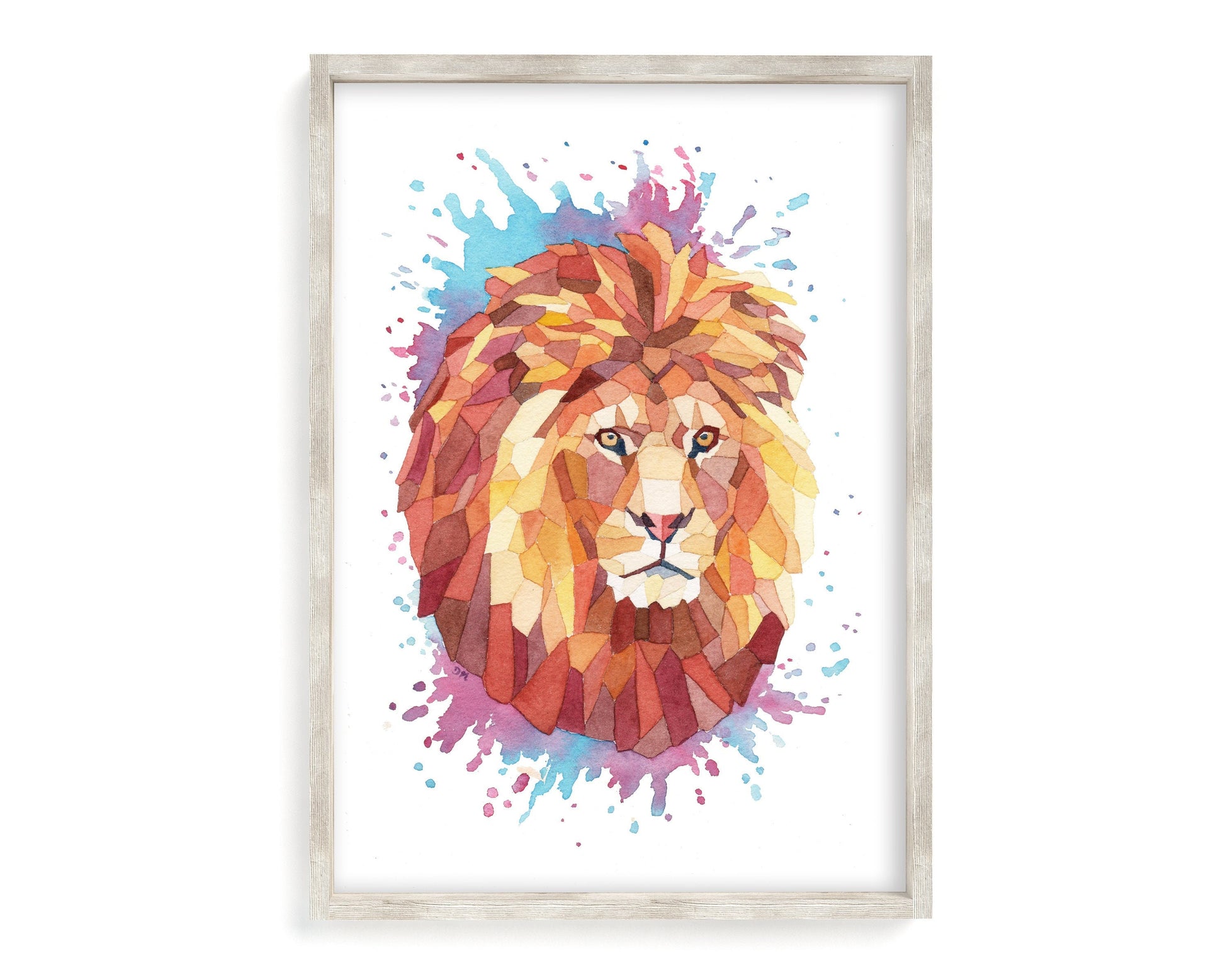 Lion Print, Geometric Animal, African Animals, Abstract Animal Art, Big Cats, Lion Decor, Wildlife, Safari Nursery, Modern Wall Art - Debra Marie Art