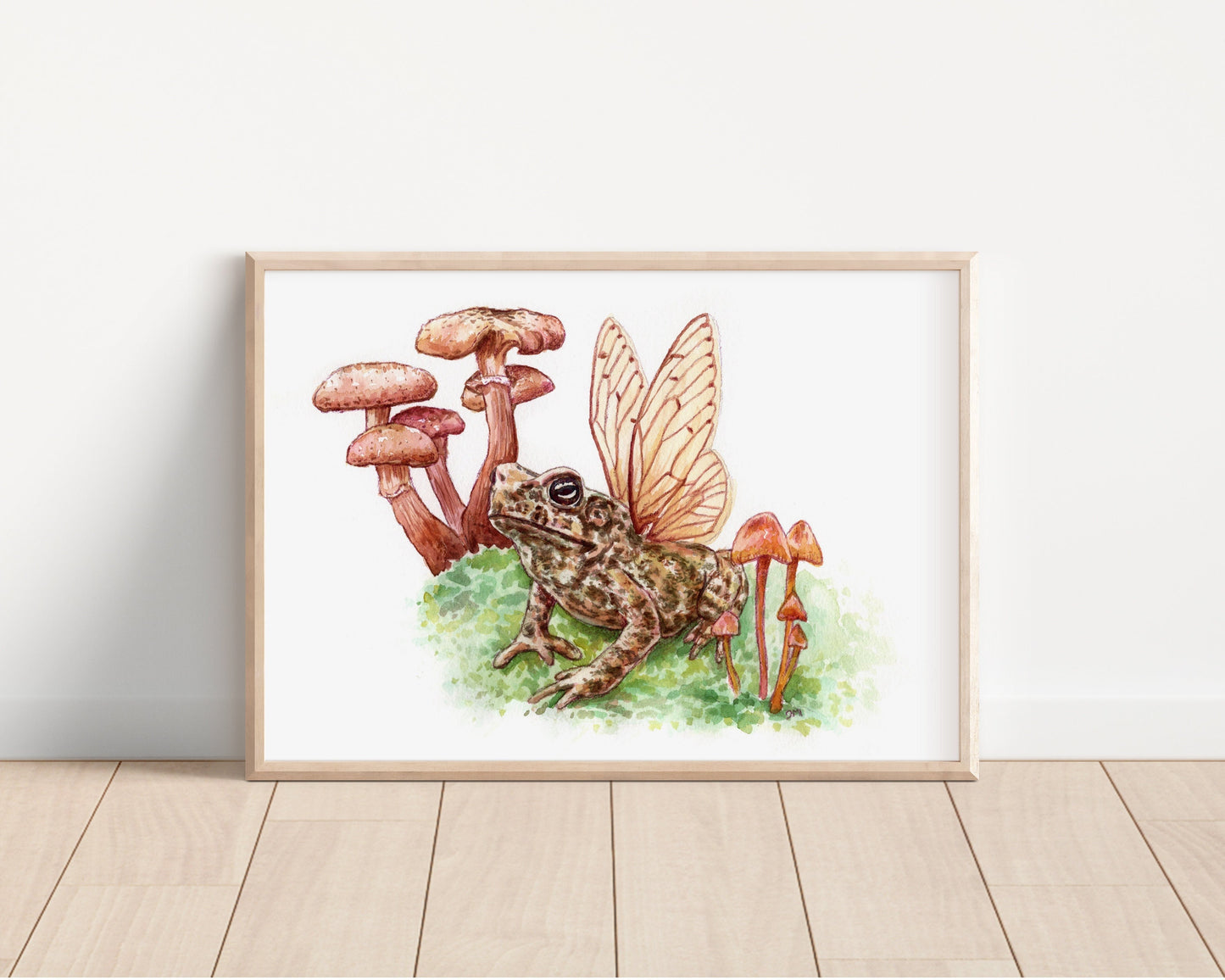 Toad Frog Mushroom Familiar Art Print | Witchy Forest Wall Art |  Pagan Home Decor - Debra Marie Art