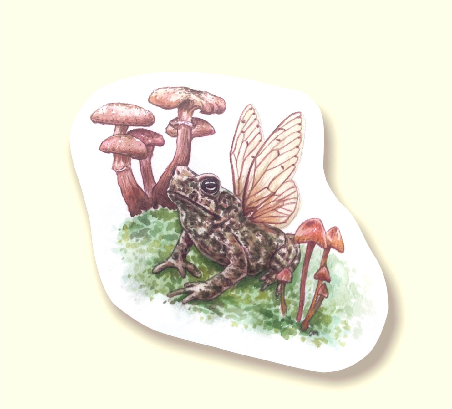 Toad Frog Mushroom Sticker | Witchy Forest Sticker |  Pagan Animal Decor - Debra Marie Art