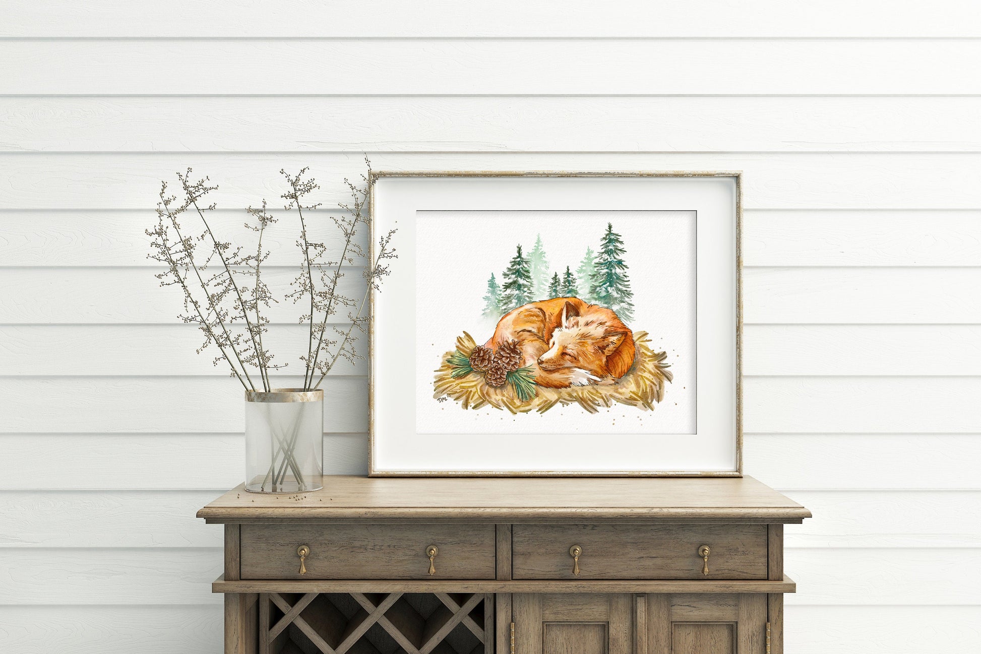 Sleeping Fox Animal Art Print | Enchanted Forest Wall Art |  Cozy Home Decor - Debra Marie Art