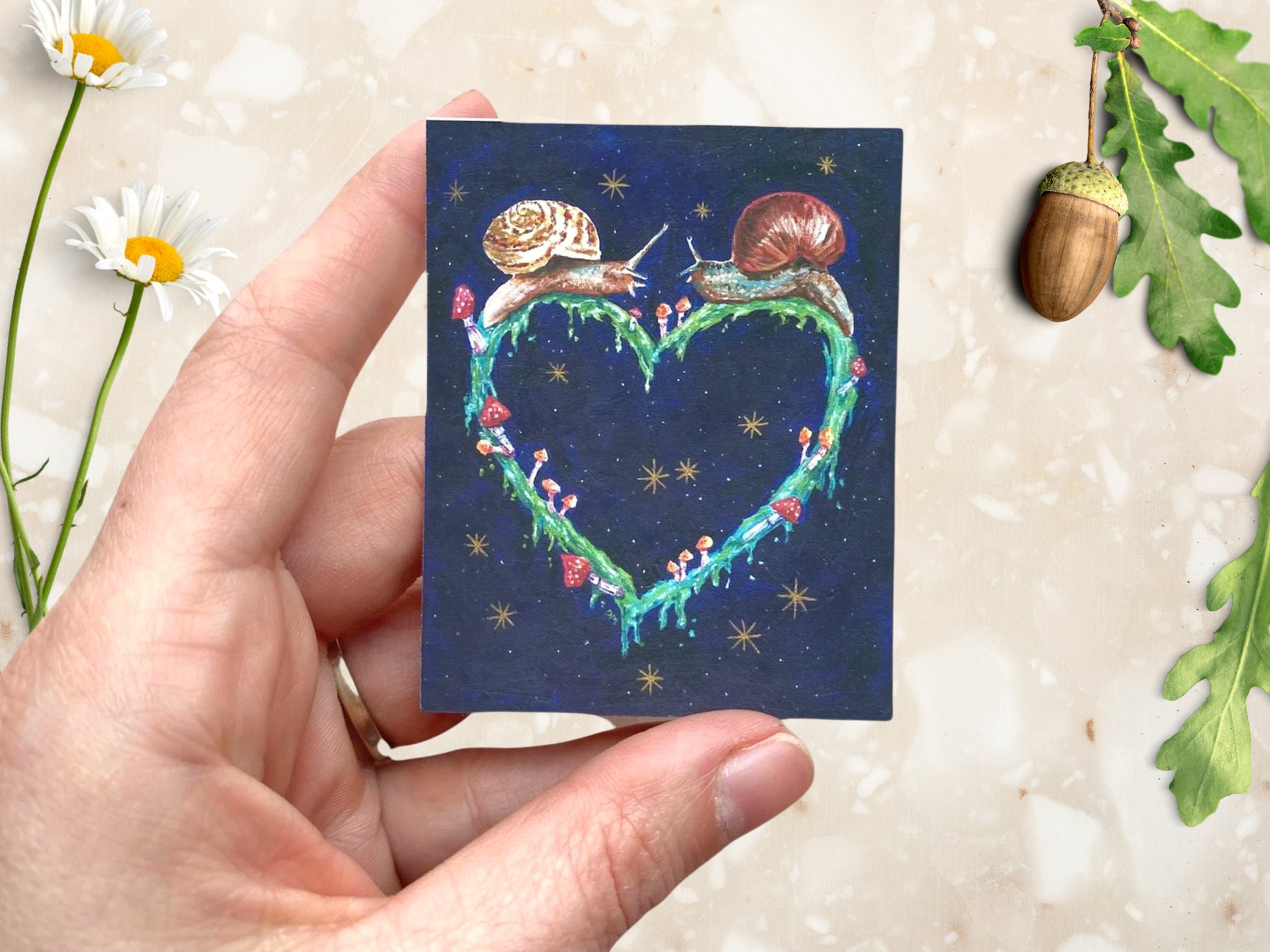 Snail Heart Love Mushroom Sticker | Witchy Magical Fantasy Art Sticker | Colorful Stickers for Witchy Planners - Debra Marie Art