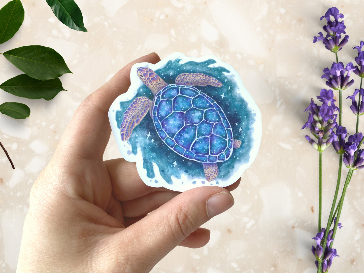 Sea Turtle Ocean Animal Sticker | Nautical Art Sticker |  Cute Vinyl Sticker - Debra Marie Art