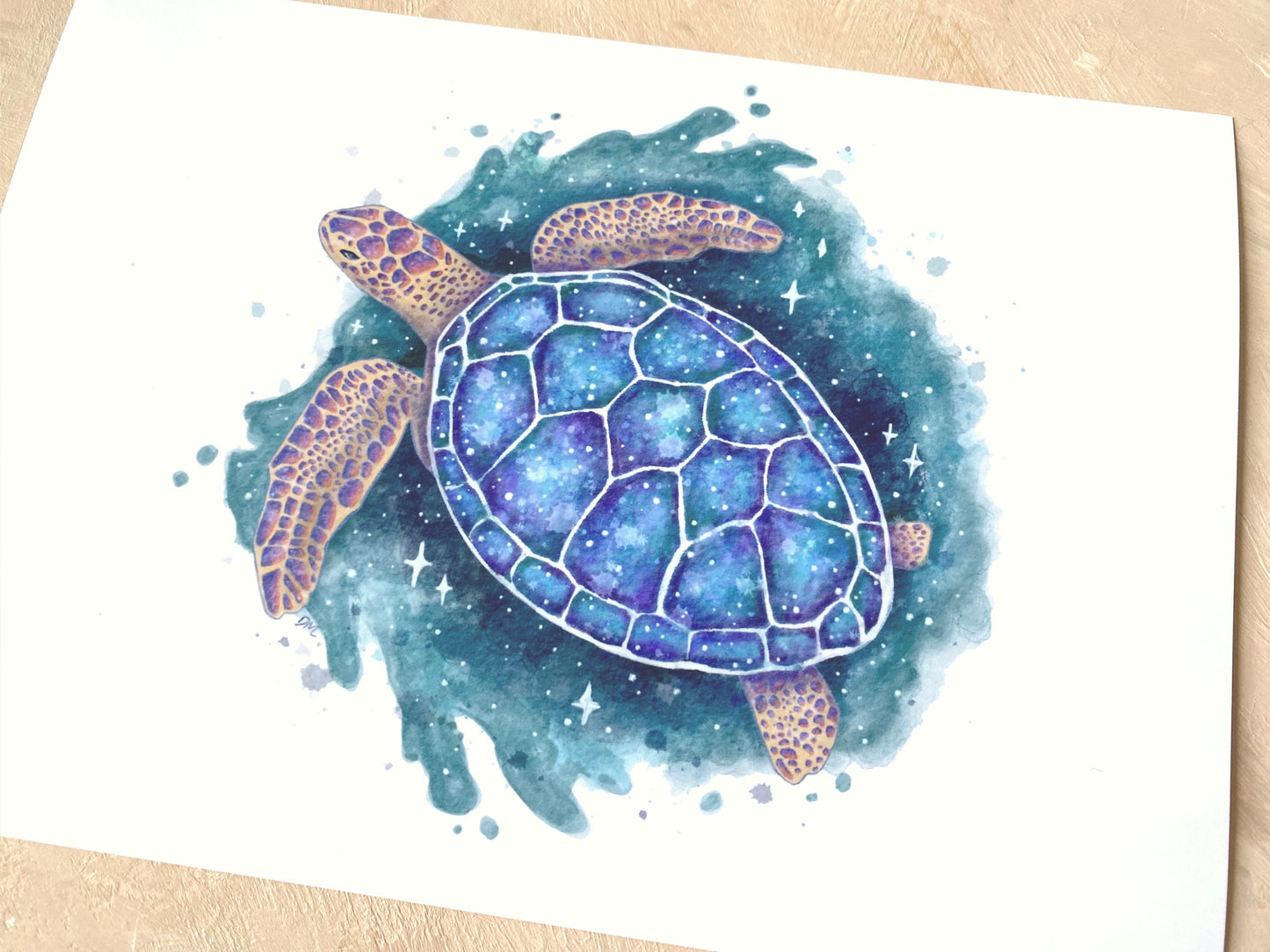 Narwhal Sea Turtle Art Print Set | Fantasy Cute Ocean Animal Decor | Set of 2 Art Prints - Debra Marie Art