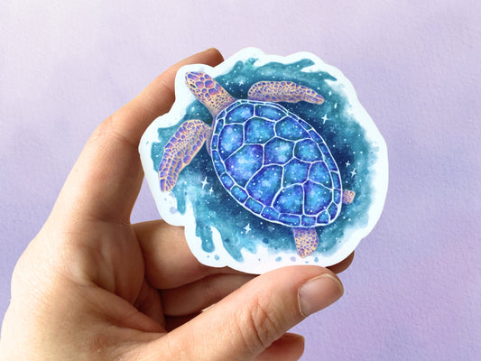 Sea Turtle Ocean Animal Sticker | Nautical Art Sticker |  Cute Vinyl Sticker - Debra Marie Art