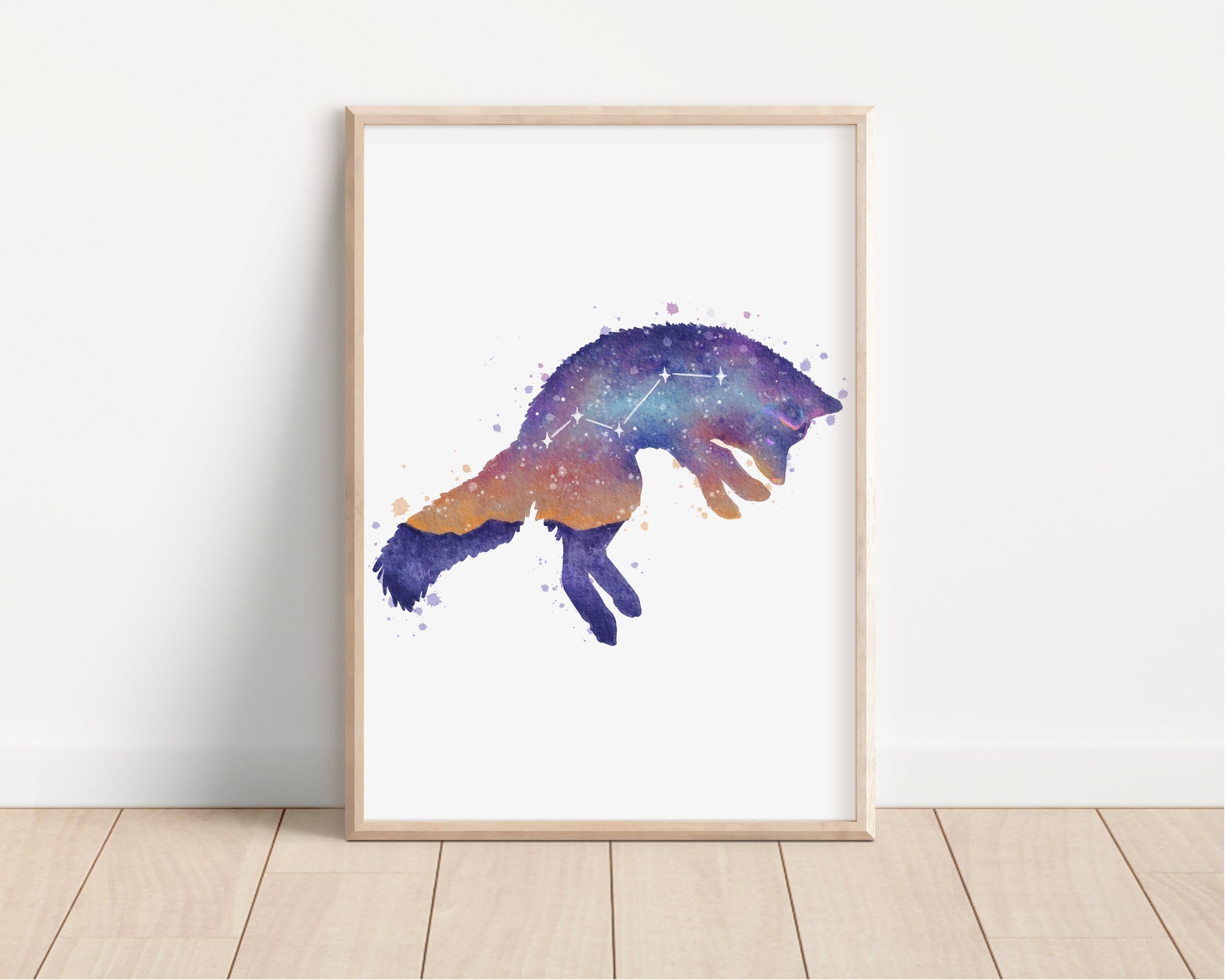 Space Fox Constellation Animal Wall Art Print | Celestial Nature Decor | Night Sky Astronomy Home Gift - Debra Marie Art