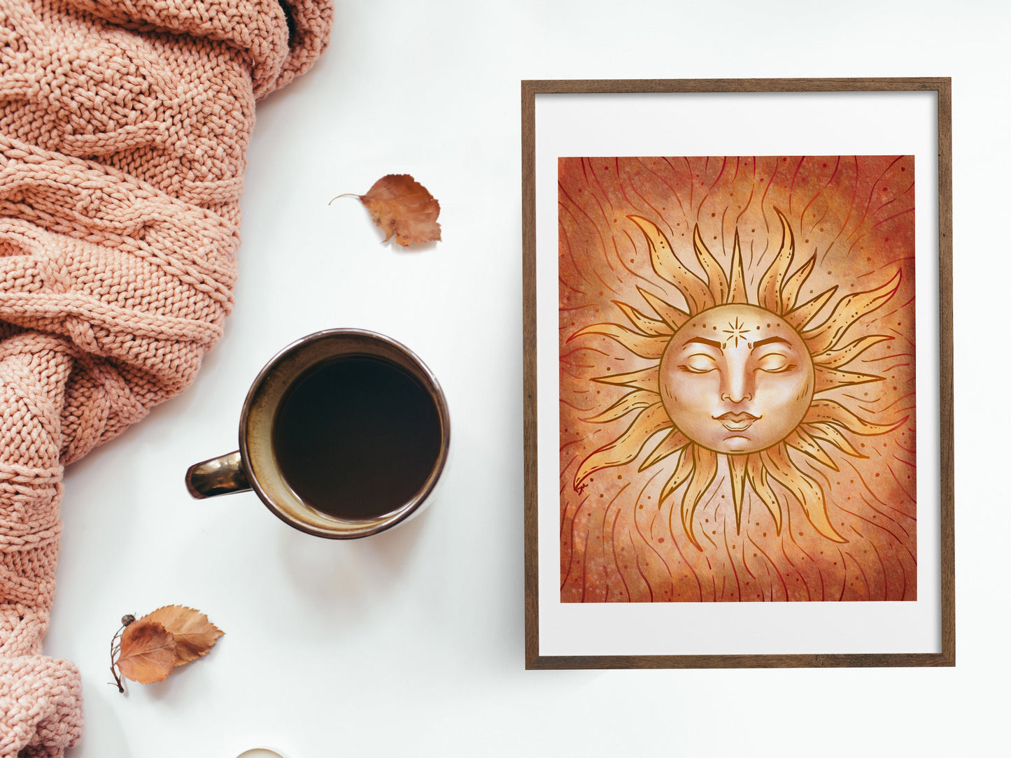 Spiritual Sun Art Print | Witchy Poster Wall Art | Celestial Zen Home Decor - Debra Marie Art