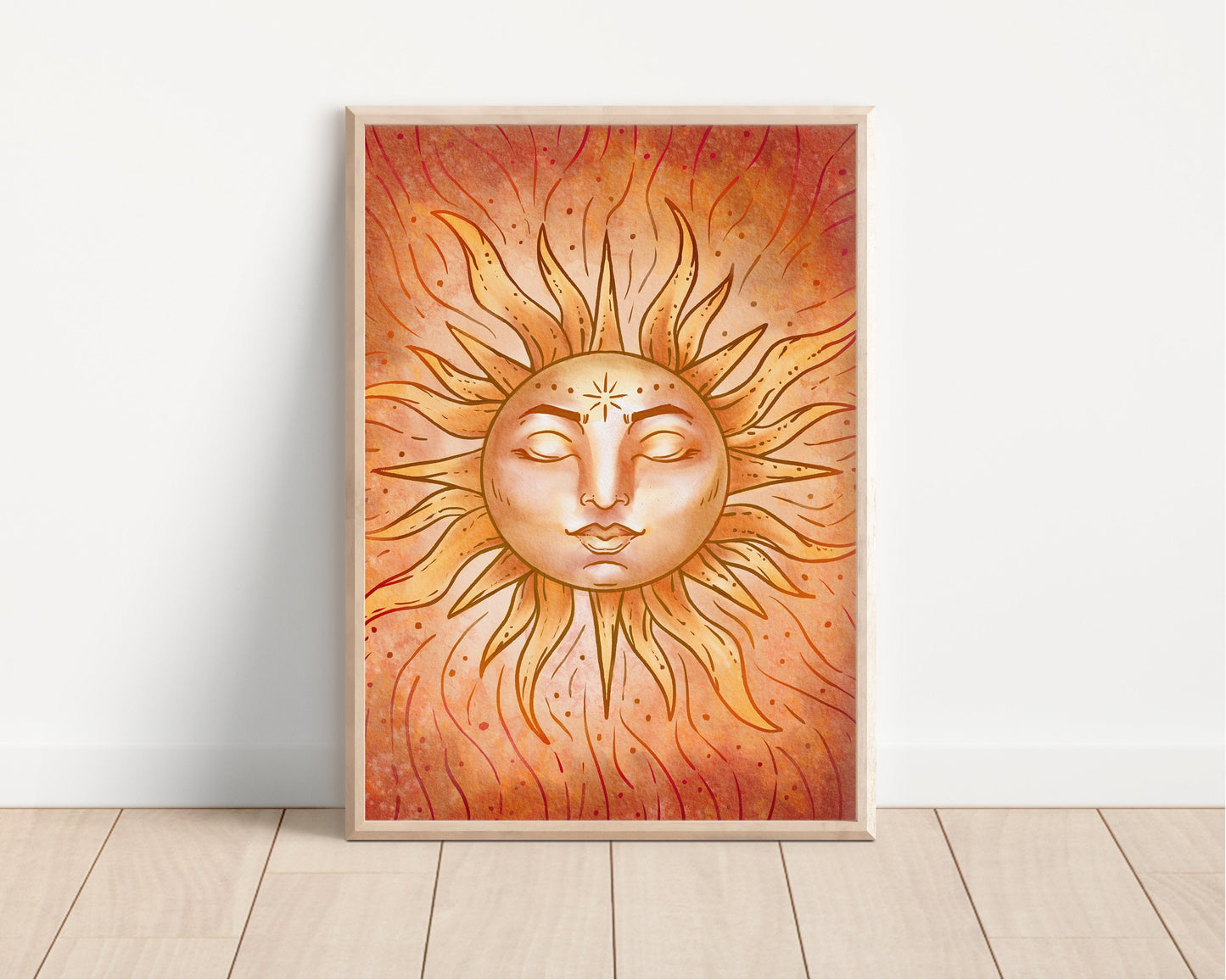 Spiritual Sun Art Print | Witchy Poster Wall Art | Celestial Zen Home Decor - Debra Marie Art