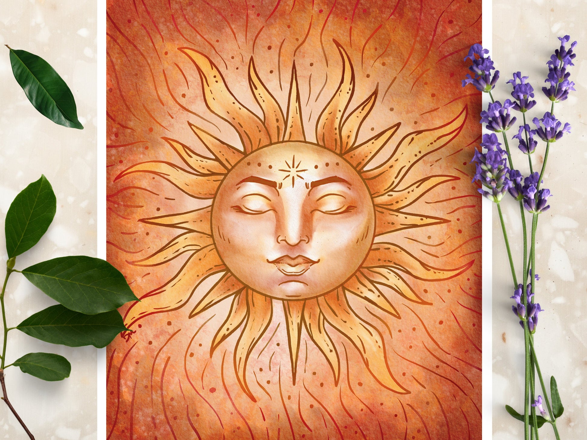 Spiritual Sun Art Print | Witchy Poster Wall Art | Celestial Zen Home Decor - Debra Marie Art