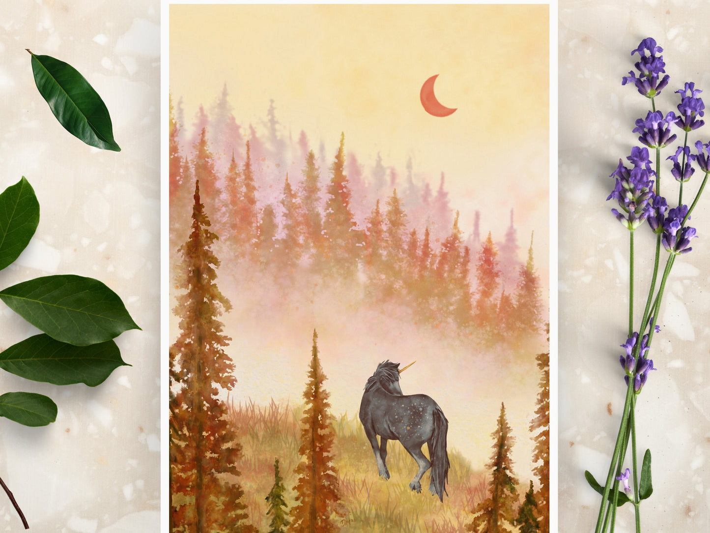 Fall Unicorn Horse Art Print | Fantasy Forest Wall Art |  Fairytale Woodland Home Decor - Debra Marie Art