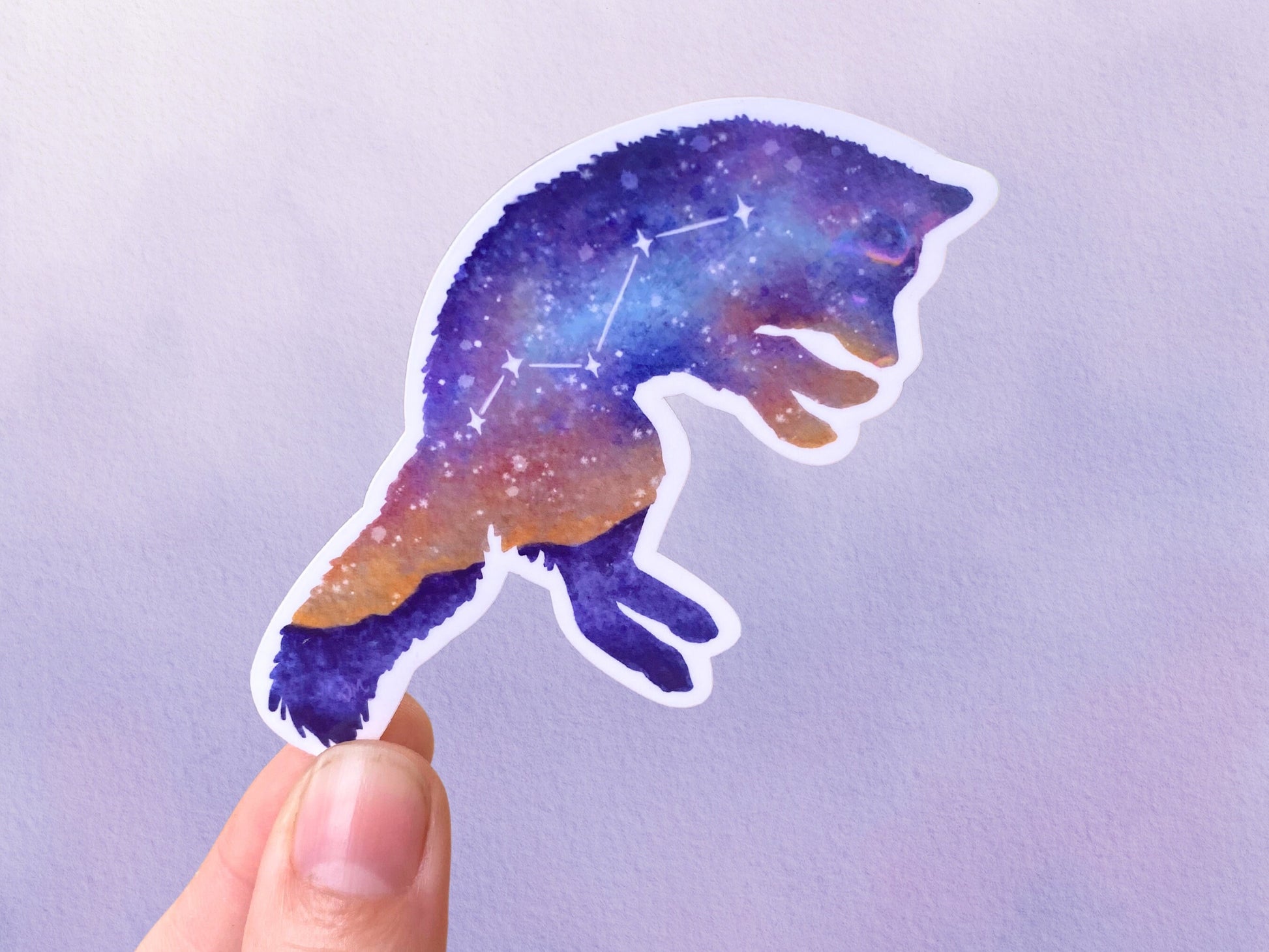 Constellation Fox Sticker | Fantasy Space Animal Sticker |  Cute Vinyl Sticker For Water Bottle - Debra Marie Art