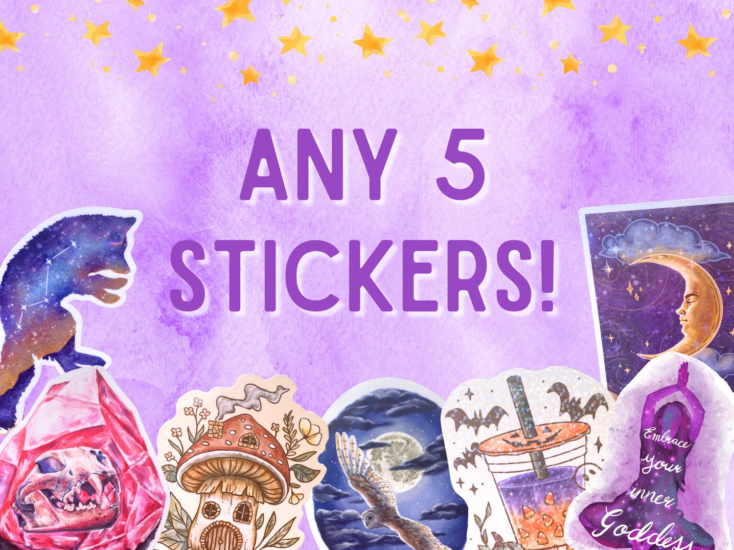 Any 5 Stickers Deal | Sticker Pack Combo | Vinyl Stickers for Water Bottle - Debra Marie Art