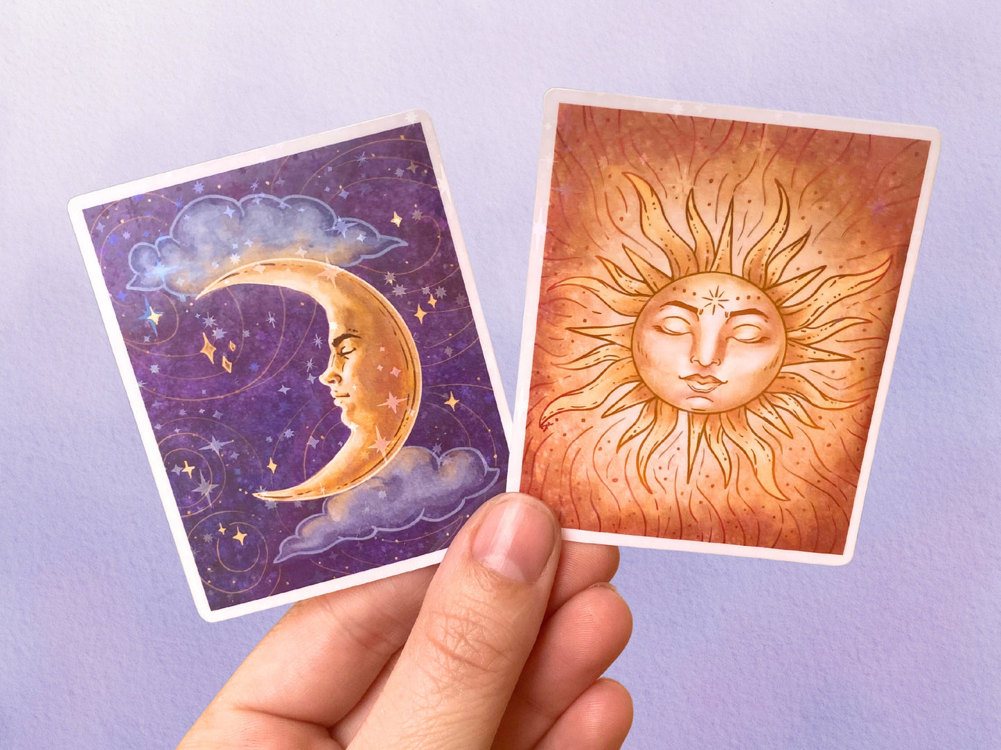 Holographic Sun Star Art Sticker | Witchy Aesthetic Celestial Holo Summer Sticker |  Spiritual Goddess Vinyl Stickers For Water Bottle - Debra Marie Art