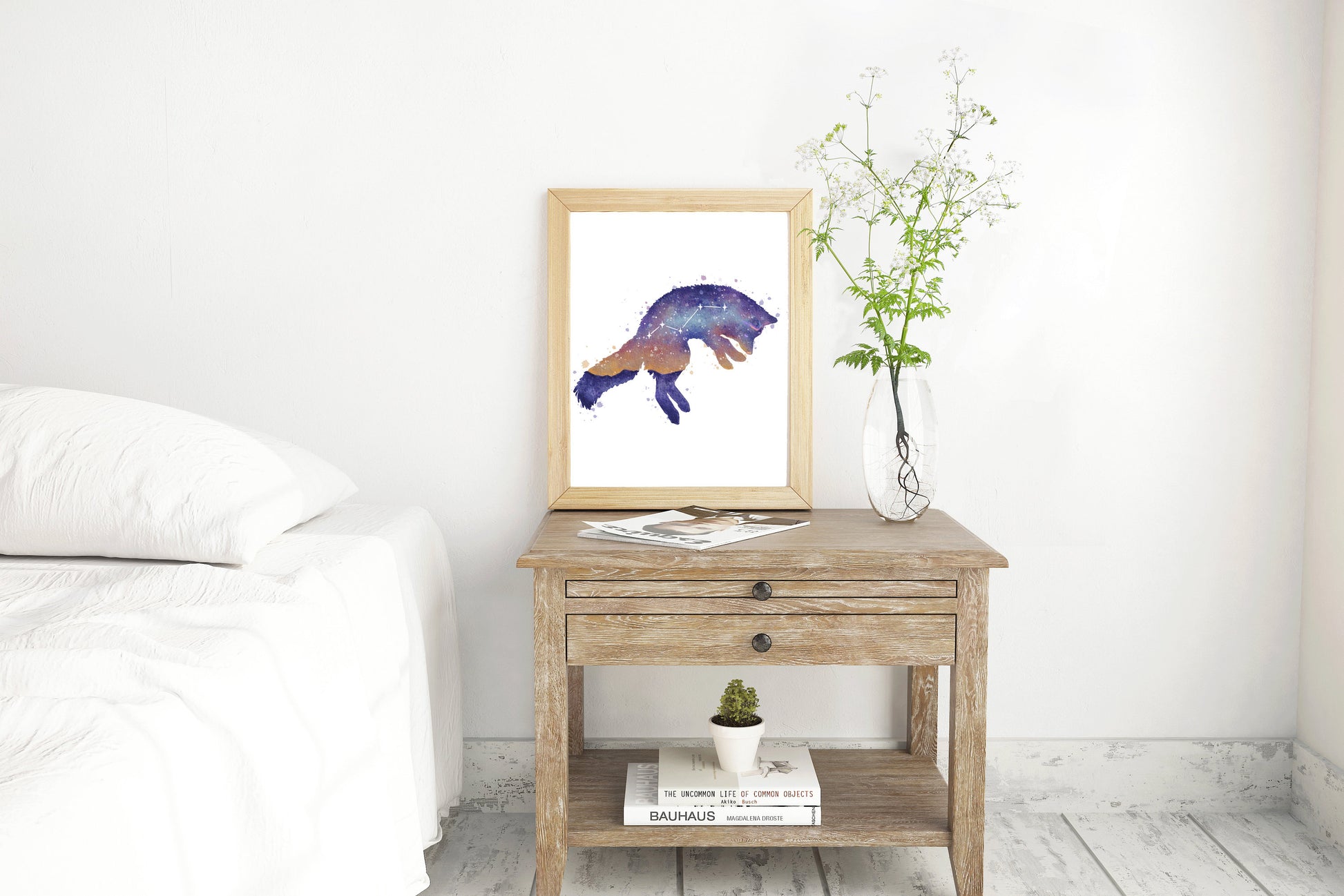 Space Fox Constellation Animal Wall Art Print | Celestial Nature Decor | Night Sky Astronomy Home Gift - Debra Marie Art