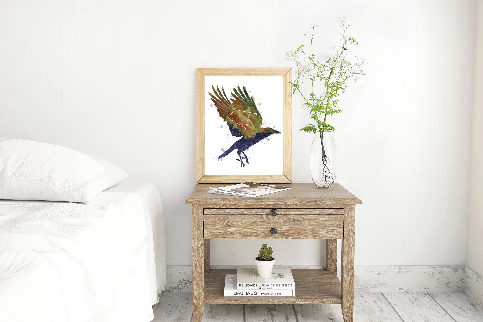 Crow Raven Bird Constellation Animal Wall Art Print | Celestial Nature Decor | Night Sky Astronomy Home Gift - Debra Marie Art