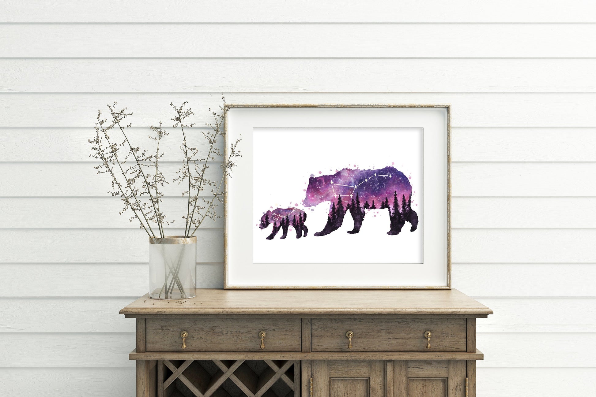 Space Bear Constellation Animal Wall Art Print | Celestial Forest Nature Decor | Night Sky Astronomy Home Gift - Debra Marie Art