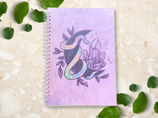 A5 Snake Reusable Sticker Book | Witchy Crystal Moon Album Display Organizer | Cute Sticker Storage Keeper - Debra Marie Art