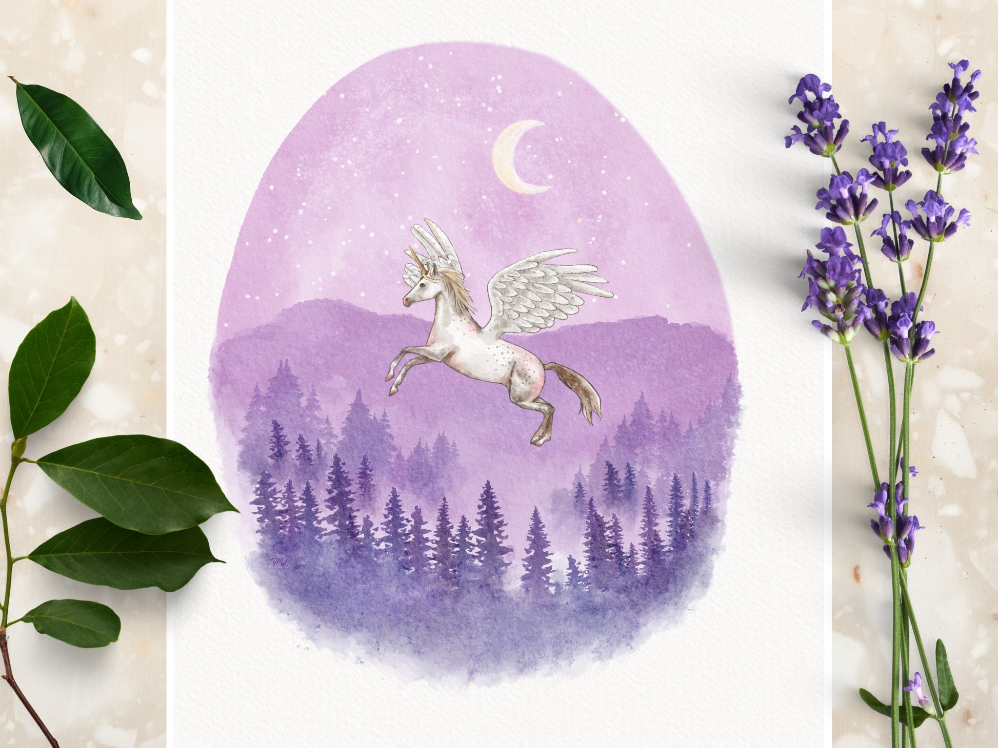 Celestial Unicorn Pegasus Art Print | Nature Animal Art Home | Horse Wall Decor - Debra Marie Art