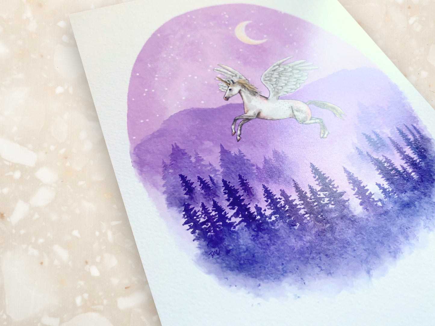 Celestial Unicorn Pegasus Art Print | Nature Animal Art Home | Horse Wall Decor - Debra Marie Art