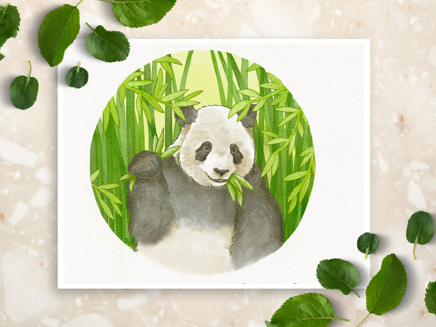 Panda Bamboo Art Print | Animal Art Home | Nature Wall Decor - Debra Marie Art