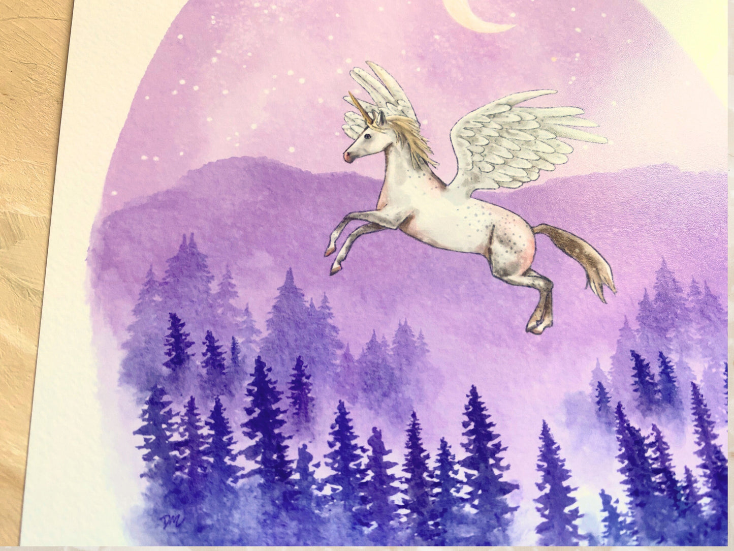 Celestial Unicorn Pegasus Art Print | Nature Animal Art Home | Horse Wall Decor - Debra Marie Art