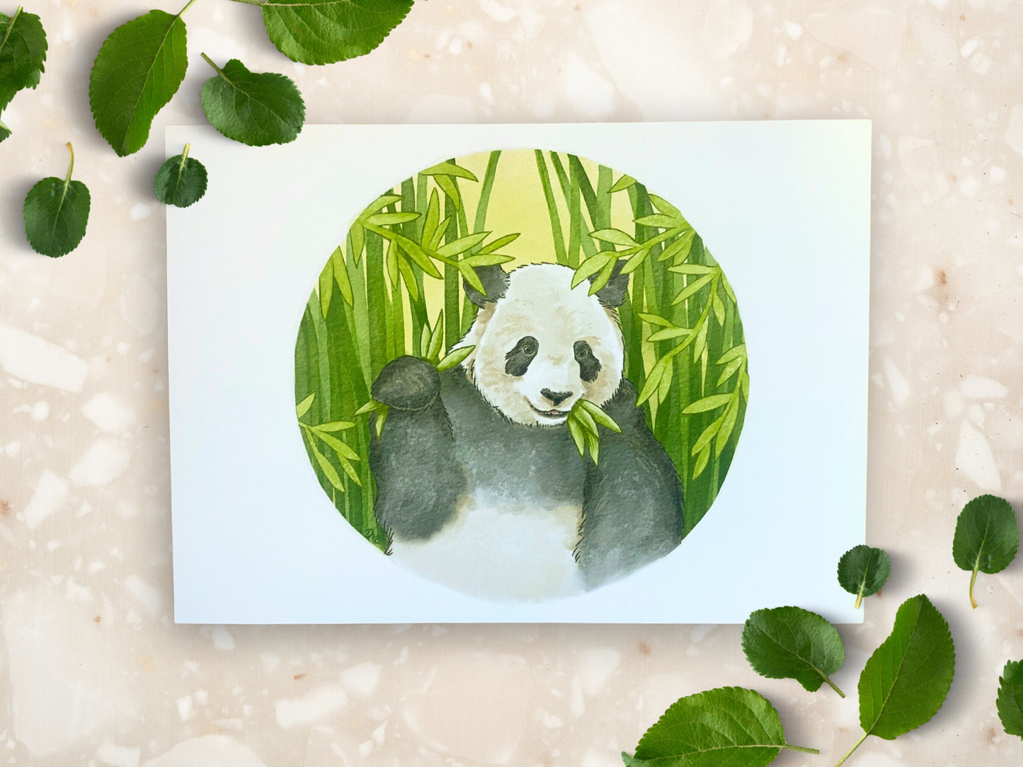 Panda Bamboo Art Print | Animal Art Home | Nature Wall Decor - Debra Marie Art