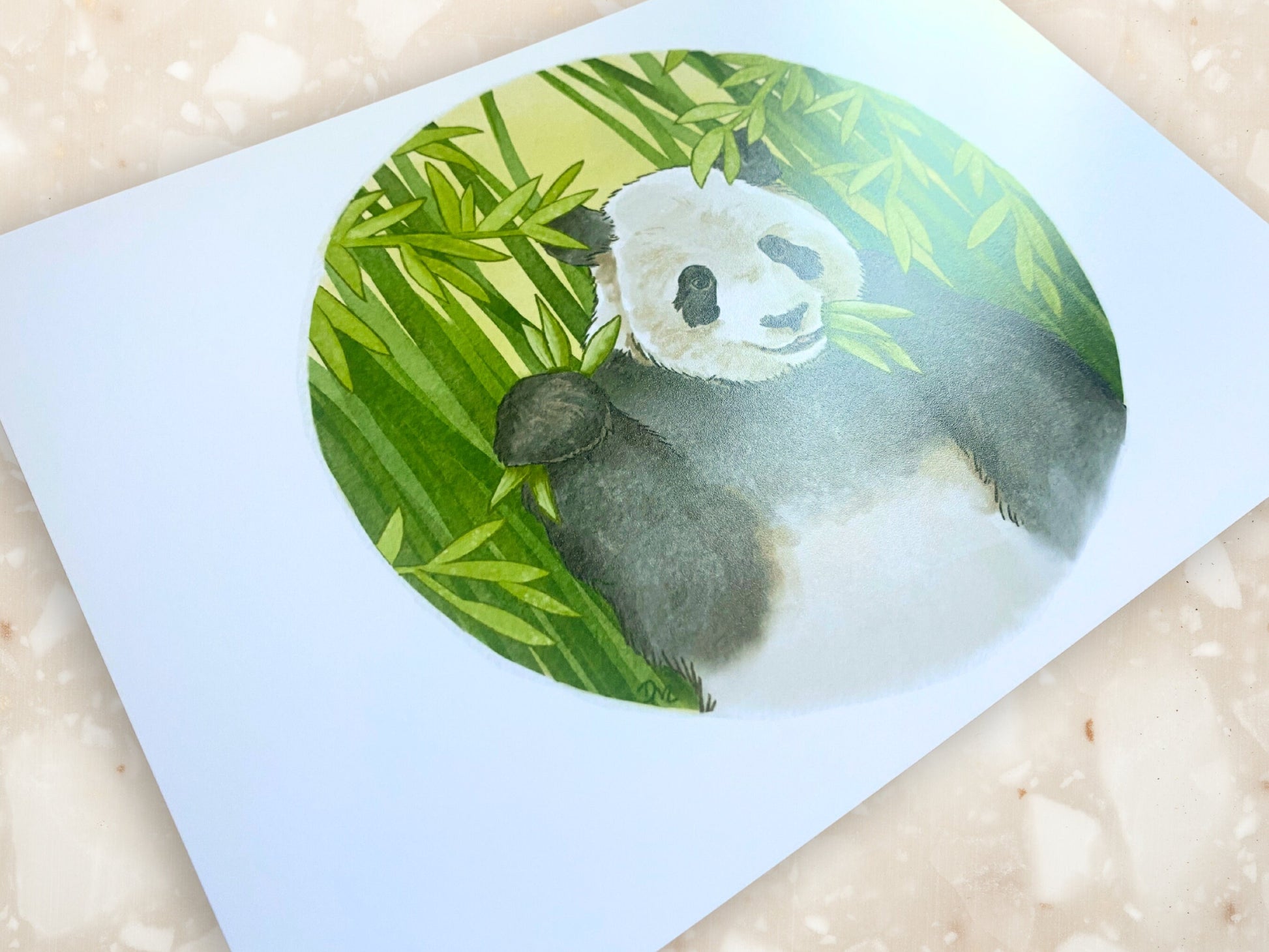 Panda Bamboo Art Print | Animal Art Home | Nature Wall Decor - Debra Marie Art