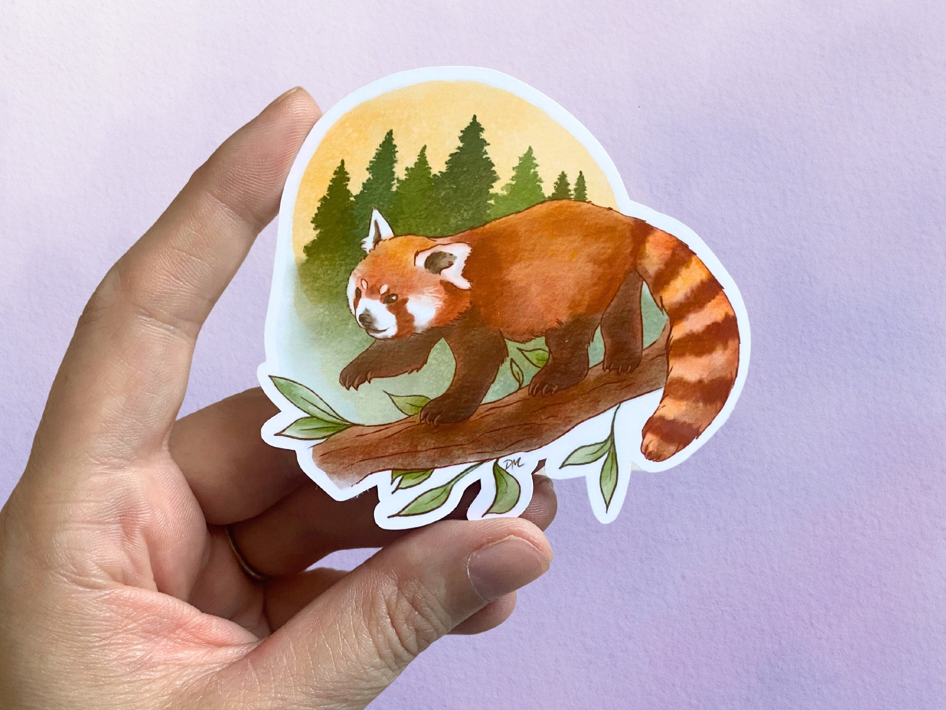 Red Panda Sticker | Animal Vinyl Sticker | Cute Forest Sticker For Water Bottle - Debra Marie Art