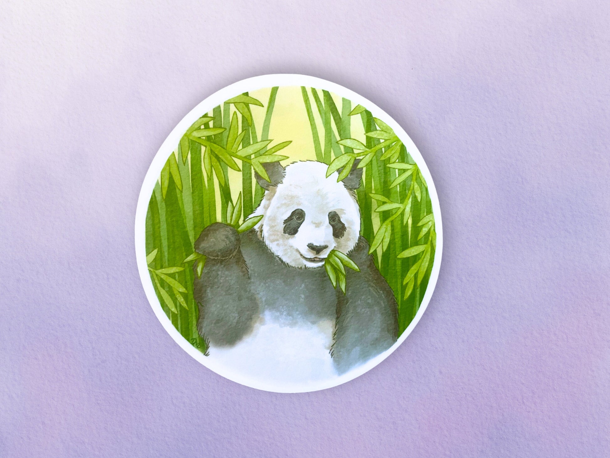 Panda Bear Bamboo Sticker | Animal Vinyl Sticker | Cute Forest Sticker For Water Bottle - Debra Marie Art