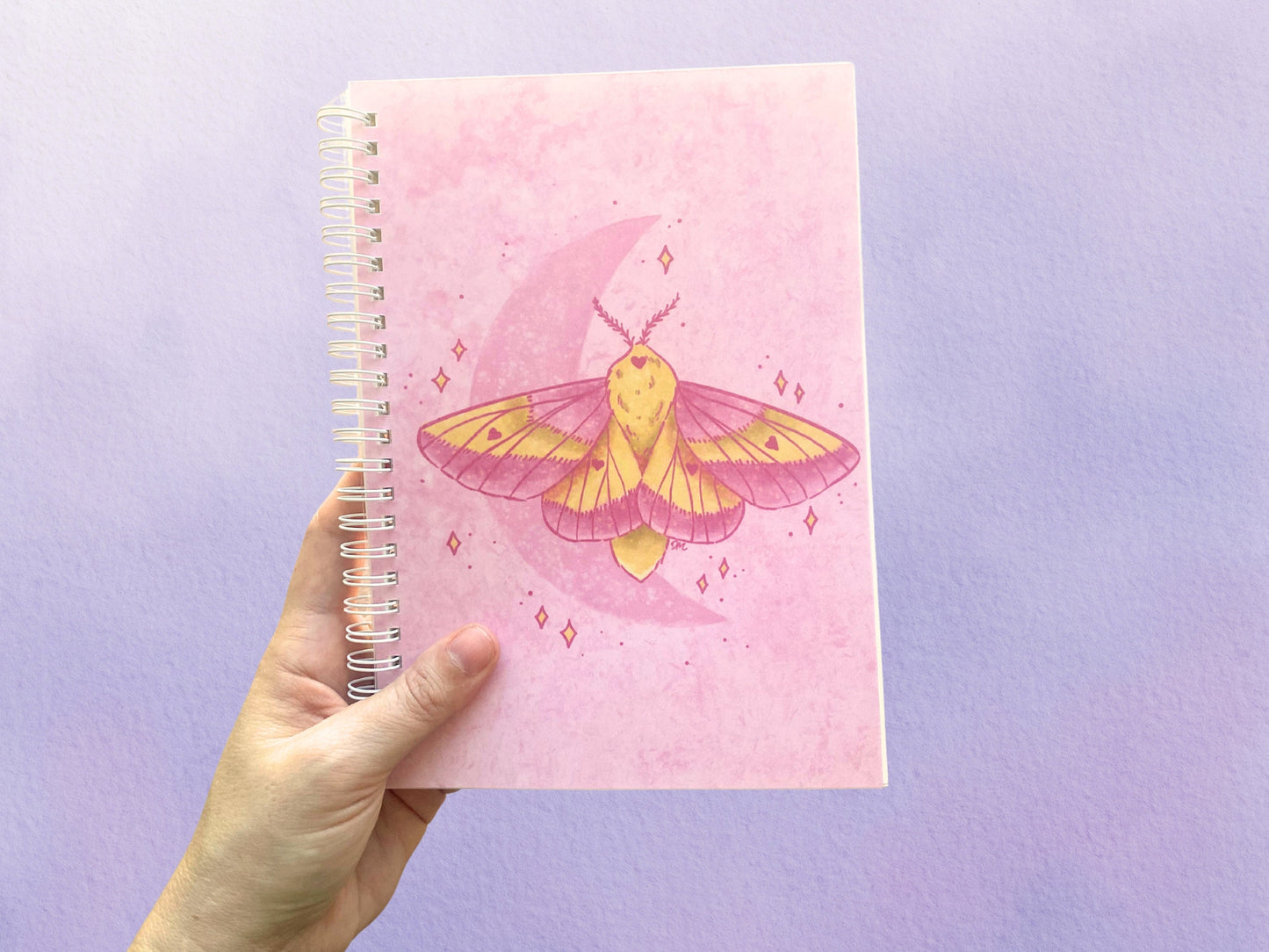 A5 Rosy Maple Moth Reusable Sticker Book | Nature Insect Album Display Organizer | Cute Sticker Storage Keeper - Debra Marie Art