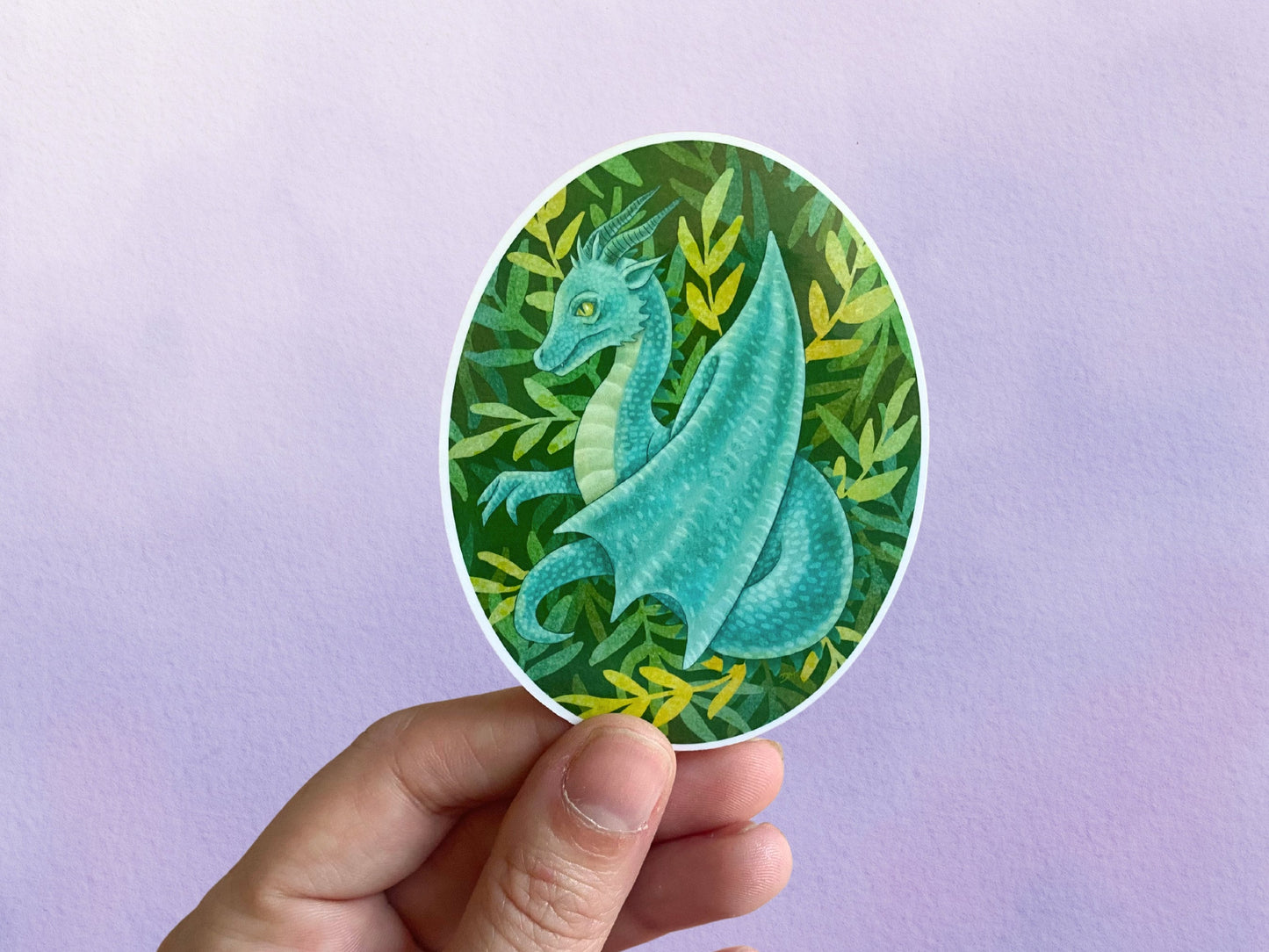 Dragon Nature Sticker | Fantasy Animal Vinyl Sticker | Cute Whimsical Sticker For Water Bottle - Debra Marie Art