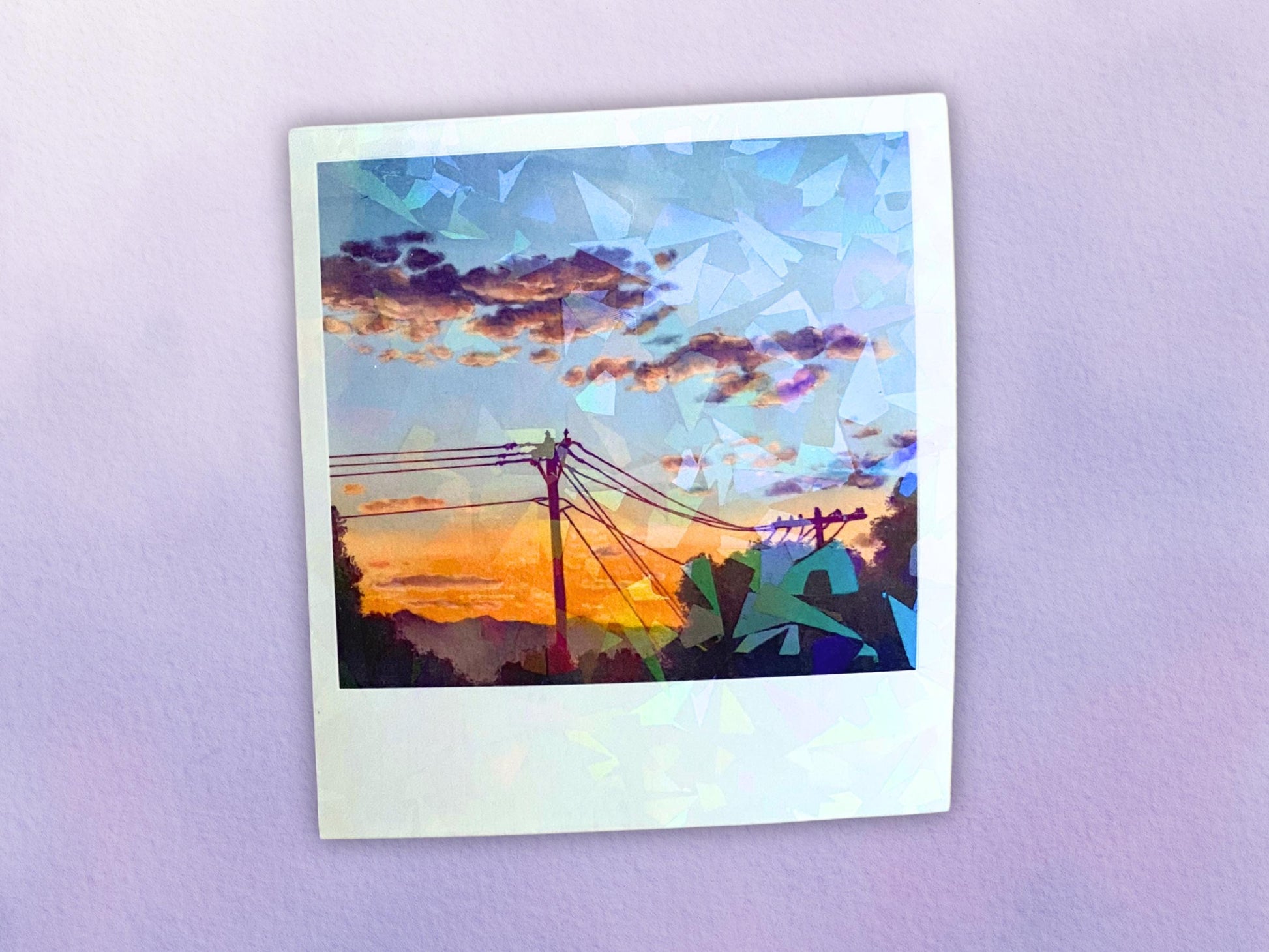 Holographic Dreamy Lofi Clouds Sticker | Aesthetic Holo Sticker |  Polaroid Vinyl Stickers For Water Bottle - Debra Marie Art